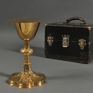 American Gold-washed and Diamond-set Sterling Silver Chalice