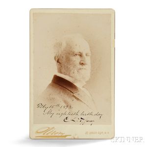 Photograph of C. L. Tiffany Autographed Cabinet Card