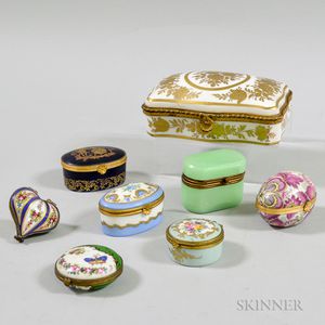 Seven Limoges Ceramic Boxes