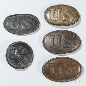 Five Civil War Buckles and Plates