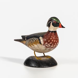 Carved and Painted Miniature Male Wood Duck