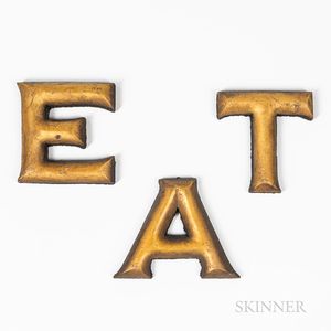 Three Carved and Gilt Letters