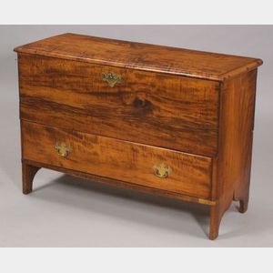 Tiger Maple and Maple Chest over Drawer