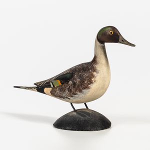 Carved and Painted Miniature Male Pintail Duck