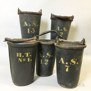 Five Leather Fire Buckets
