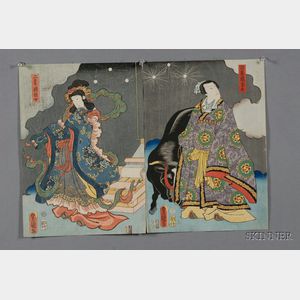 Ten Triptychs by Toyokuni III