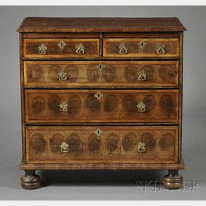 William & Mary Oyster Veneered Chest of Drawers