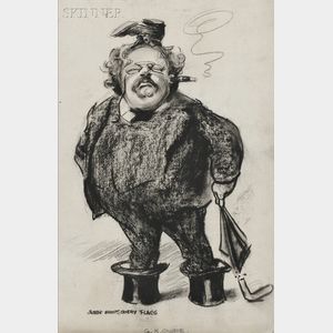 James Montgomery Flagg (American, 1877-1960) G.K. Chesterton, A Caricature