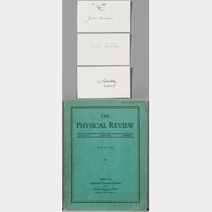 Transistors, Nobel Prize: The Physical Review, Volume 74, Second Series, Number 2, with Signatures of Walter Brattain (1902-1987),Will