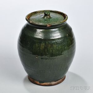 Green-glazed Redware Jar