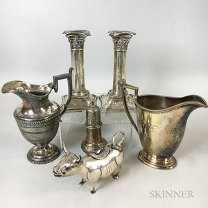 Six Pieces of Silver Tableware