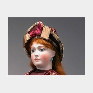 Large Jumeau French Bisque Portrait Lady Doll