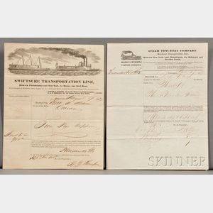 Paper Ephemera, Approximately Thirty-five Maritime Letters and Documents, One Framed