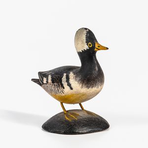 Carved and Painted Miniature Male Hooded Merganser