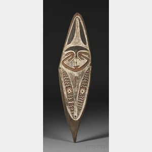 New Guinea Painted Carved Wood Spirit Board