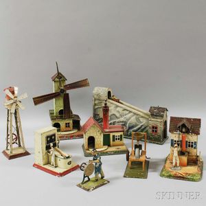 Eight German Lithographed Tin Steam Toys