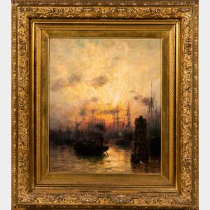 George Bunn (American, fl. 1885-1898) The Thames, Sunset