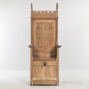 Gothic-style Carved Oak Armchair