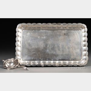 Austro-Hungarian Silver Tray and a Tea Strainer