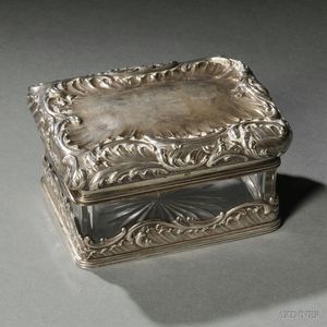 Sterling Silver-mounted Glass Dresser Box
