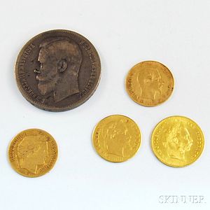Five Mostly Gold Coins