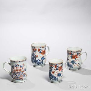 Four Export Porcelain Imari Palette Canns