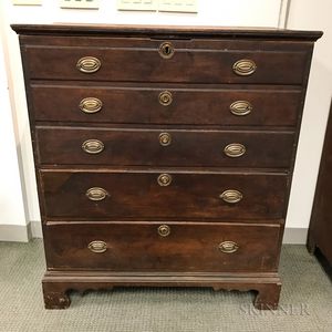 Chippendale Brown-stained Maple Two-drawer Blanket Chest