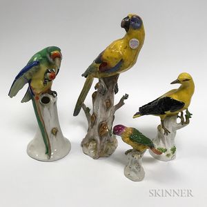 Four Porcelain Bird Figures