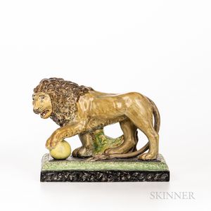 Staffordshire Pottery Pearlware Model of a Lion