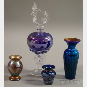 Lundberg Studios Art Glass Perfume and Three Vases