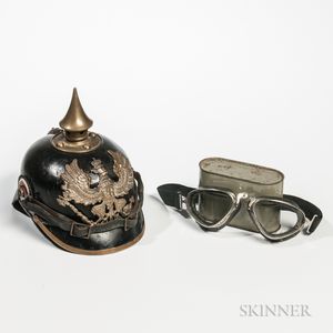 Model 1895 Prussian Spike Helmet, Goggles, and Case