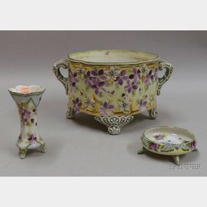 Three Nippon-type Porcelain Items