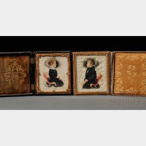 James Sanford Ellsworth (American, 1802/03-1874) Pair of Portrait Miniatures of Samuel A. Gager and Wealthy Ann Huntington Gager