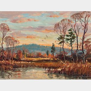 Wayne Beam Morrell (American, 1923-2103) Marsh Sunset