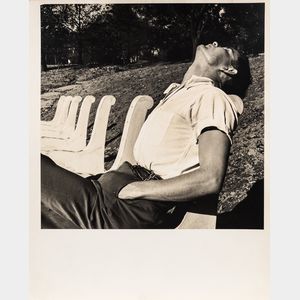 George Platt Lynes (American, 1907-1955) Chuck Howard Reclining on a Bench