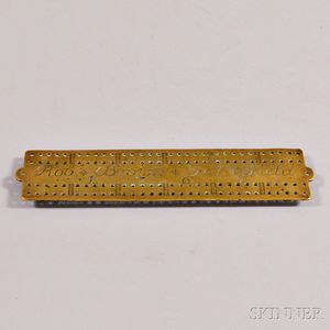 Engraved Brass Cribbage Board