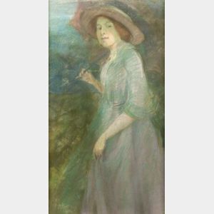 Arthur Clifton Goodwin (American, 1866-1929) Portrait of Rosalee Goodyear Under a Parasol