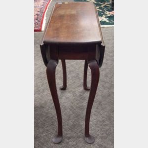Diminutive Queen Anne Style Mahogany Drop-leaf Table.