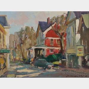 Charles J. Movalli (American, b. 1945) Three Landscapes: Main St., Rockport , Mill: New Durham