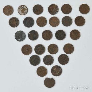 Twenty-seven Mostly Braided Hair Large Cents