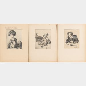 Three Satirical Drawings from the Collection of Frank Crowninshield: Typist , The Disturber of the Peace of Bunkers