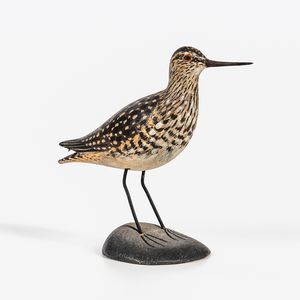 Carved and Painted Miniature Hudsonian Godwit