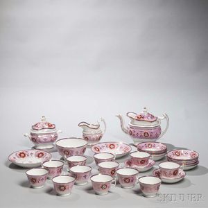 Pink Lusterware Rose Tea Set