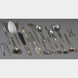 Group of Assorted Georg Jensen "Acorn" Pattern Sterling Items