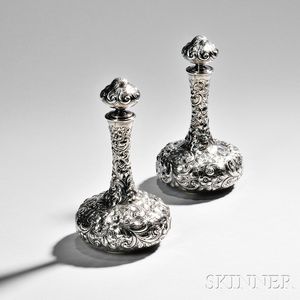 Pair of Howard & Co. Sterling Silver Decanters