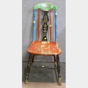 Sargent Superfine Enamel, Use It Everywhere! Polychrome Painted Advertising Side Chair.