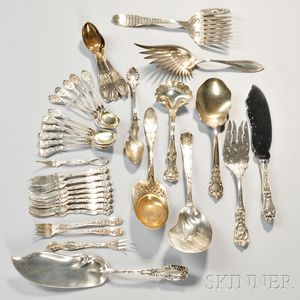 Thirty-nine Pieces of American Silver Flatware