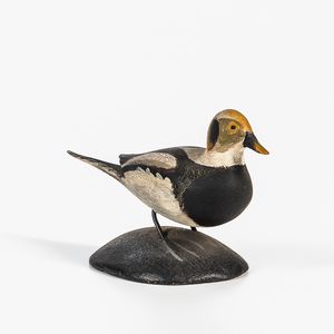Carved and Painted Miniature Old Squaw Duck