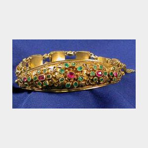 Antique 18kt Gold and Gem-set Bracelet