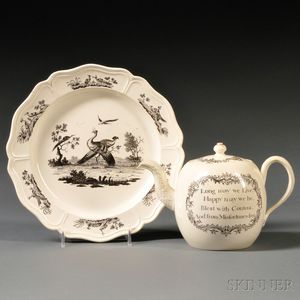 Two Wedgwood Cream-colored Earthenware Items